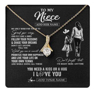Alluring Beauty Necklace 18K Yellow Gold Finish | 1 | Personalized To My Niece Gifts Necklace From Aunt Auntie My Only Wish For You Niece Birthday Gifts Graduation Christmas Customized Gift Box Message Card | teecentury.myshopify
