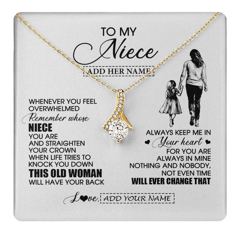 Alluring Beauty Necklace 18K Yellow Gold Finish | 1 | Personalized To My Niece Gifts Necklace From Aunt Auntie Whenever Woman Unique Birthday Gifts For Niece Graduation Christmas Customized Gift Box Message Card | teecentury.myshopify