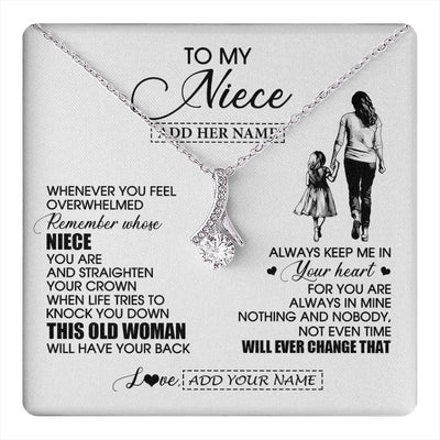 Alluring Beauty Necklace 14K White Gold Finish | 1 | Personalized To My Niece Gifts Necklace From Aunt Auntie Whenever Woman Unique Birthday Gifts For Niece Graduation Christmas Customized Gift Box Message Card | teecentury.myshopify