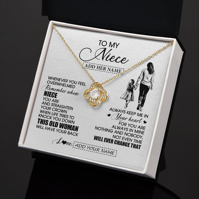 Love Knot Necklace 18K Yellow Gold Finish | 2 | Personalized To My Niece Gifts Necklace From Aunt Auntie Whenever Woman Unique Birthday Gifts For Niece Graduation Christmas Customized Gift Box Message Card | teecentury.myshopify