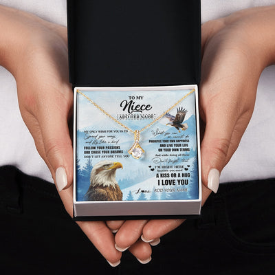 Alluring Beauty Necklace 18K Yellow Gold Finish | 2 | Personalized To My Niece Gifts Necklace From Aunt Uncle Eagle My Only Wish For You Niece Birthday Gifts Graduation Christmas Customized Gift Box Message Card | teecentury.myshopify