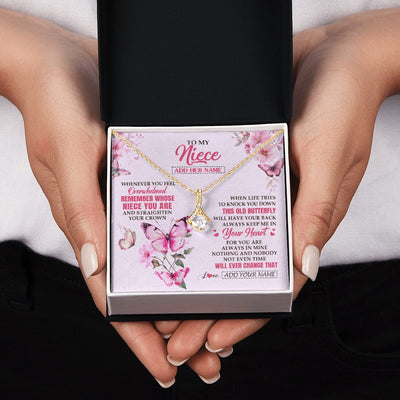 Alluring Beauty Necklace 18K Yellow Gold Finish | 2 | Personalized To My Niece Gifts Necklace From Aunt Uncle Whenever Butterfly Unique Birthday Gifts For Niece Graduation Christmas Custom Gift Box Message Card | teecentury.myshopify