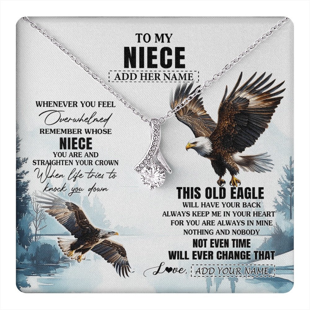 Alluring Beauty Necklace 14K White Gold Finish | 1 | Personalized To My Niece Gifts Necklace From Aunt Uncle Whenever Eagle Unique Birthday Gifts For Niece Christmas Jewelry Custom Keepsake Gift Box Message Card | https://teecentury.