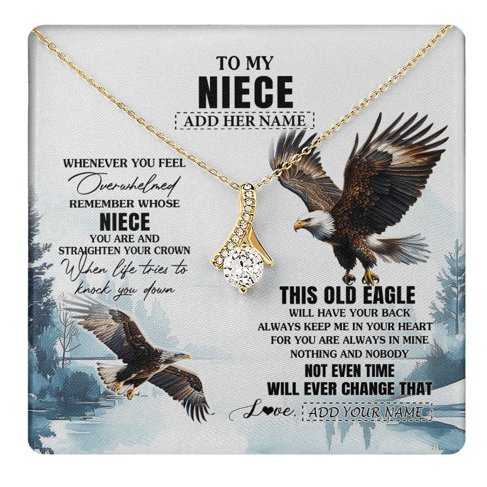 Alluring Beauty Necklace 18K Yellow Gold Finish | 1 | Personalized To My Niece Gifts Necklace From Aunt Uncle Whenever Eagle Unique Birthday Gifts For Niece Christmas Jewelry Custom Keepsake Gift Box Message Card | https://teecentury.