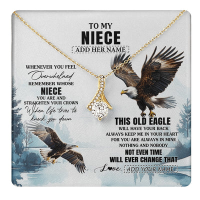 Alluring Beauty Necklace 18K Yellow Gold Finish | 1 | Personalized To My Niece Gifts Necklace From Aunt Uncle Whenever Eagle Unique Birthday Gifts For Niece Christmas Jewelry Custom Keepsake Gift Box Message Card | https://teecentury.