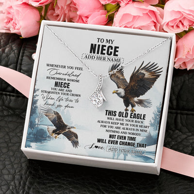 Alluring Beauty Necklace 14K White Gold Finish | 2 | Personalized To My Niece Gifts Necklace From Aunt Uncle Whenever Eagle Unique Birthday Gifts For Niece Christmas Jewelry Custom Keepsake Gift Box Message Card | https://teecentury.