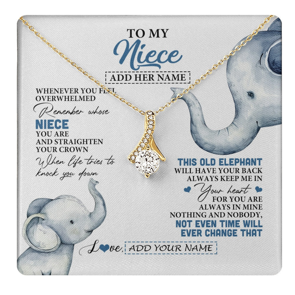Alluring Beauty Necklace 18K Yellow Gold Finish | 1 | Personalized To My Niece Gifts Necklace From Aunt Uncle Whenever Elephant Unique Birthday Gifts For Niece Graduation Christmas Custom Gift Box Message Card | teecentury.myshopify