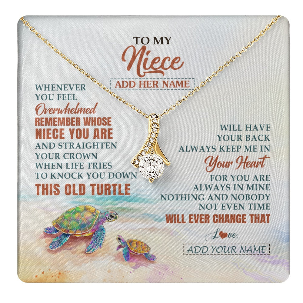 Alluring Beauty Necklace 18K Yellow Gold Finish | 1 | Personalized To My Niece Gifts Necklace From Aunt Uncle Whenever Turtle Unique Birthday Gifts For Niece Graduation Christmas Customized Gift Box Message Card | https://teecentury.