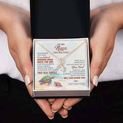 Alluring Beauty Necklace 18K Yellow Gold Finish | 2 | Personalized To My Niece Gifts Necklace From Aunt Uncle Whenever Turtle Unique Birthday Gifts For Niece Graduation Christmas Customized Gift Box Message Card | https://teecentury.