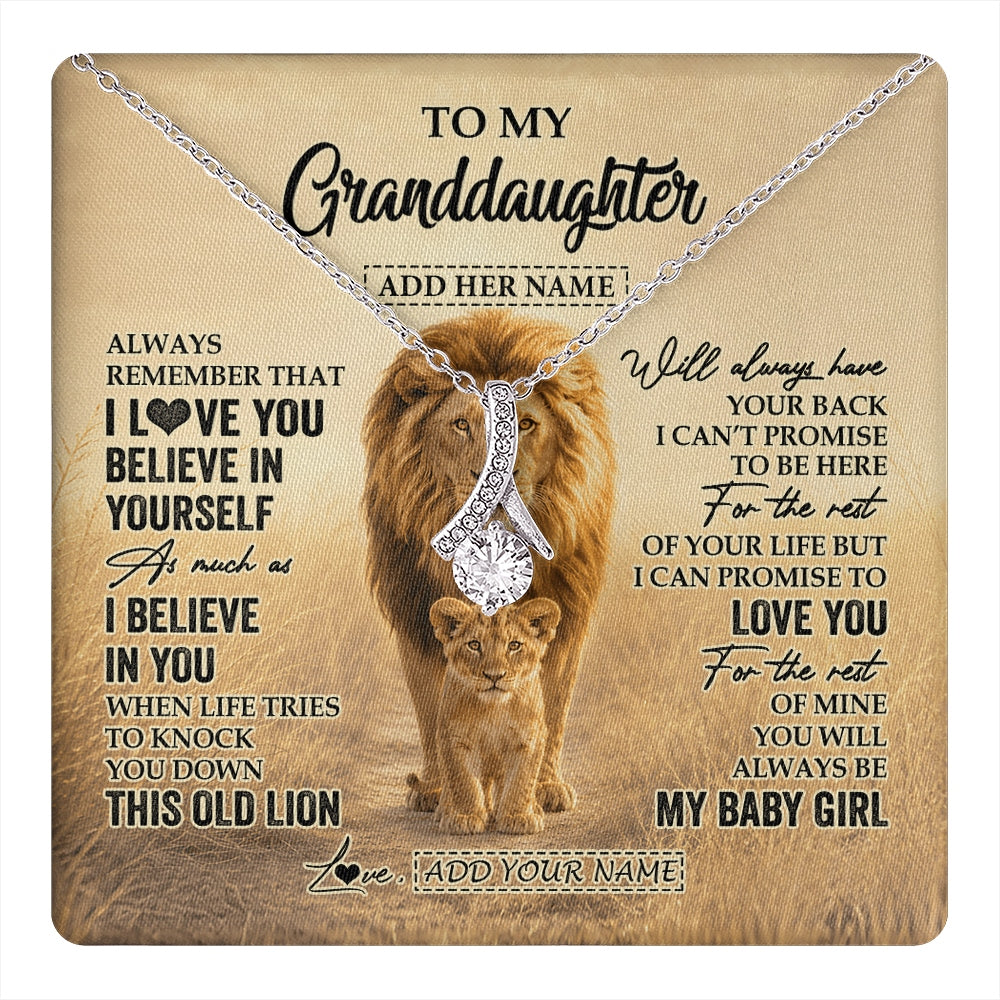 Alluring Beauty Necklace 14K White Gold Finish | 1 | Personalized To My Niece Gifts Necklace From Uncle Always Remember Lion Gifts For Niece Birthday Graduation Christmas Custom Gift Box Message Card | https://teecentury.