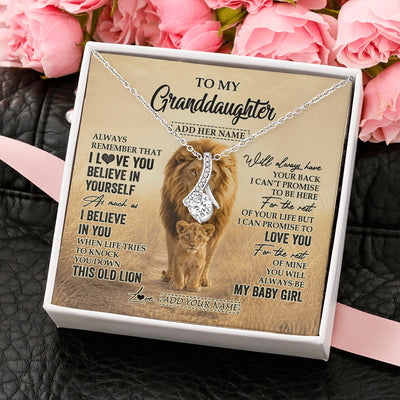 Alluring Beauty Necklace 14K White Gold Finish | 2 | Personalized To My Niece Gifts Necklace From Uncle Always Remember Lion Gifts For Niece Birthday Graduation Christmas Custom Gift Box Message Card | https://teecentury.