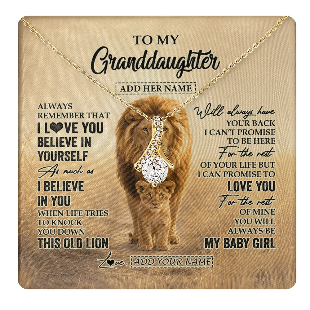 Alluring Beauty Necklace 18K Yellow Gold Finish | 1 | Personalized To My Niece Gifts Necklace From Uncle Always Remember Lion Gifts For Niece Birthday Graduation Christmas Custom Gift Box Message Card | https://teecentury.