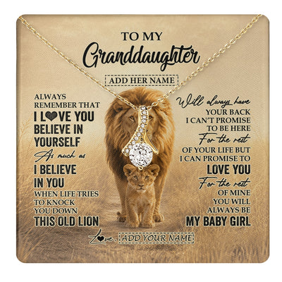 Alluring Beauty Necklace 18K Yellow Gold Finish | 1 | Personalized To My Niece Gifts Necklace From Uncle Always Remember Lion Gifts For Niece Birthday Graduation Christmas Custom Gift Box Message Card | https://teecentury.