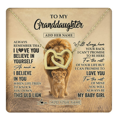 Interlocking Hearts Necklace 18K Yellow Gold Finish | 1 | Personalized To My Niece Gifts Necklace From Uncle Always Remember Lion Gifts For Niece Birthday Graduation Christmas Custom Gift Box Message Card | https://teecentury.