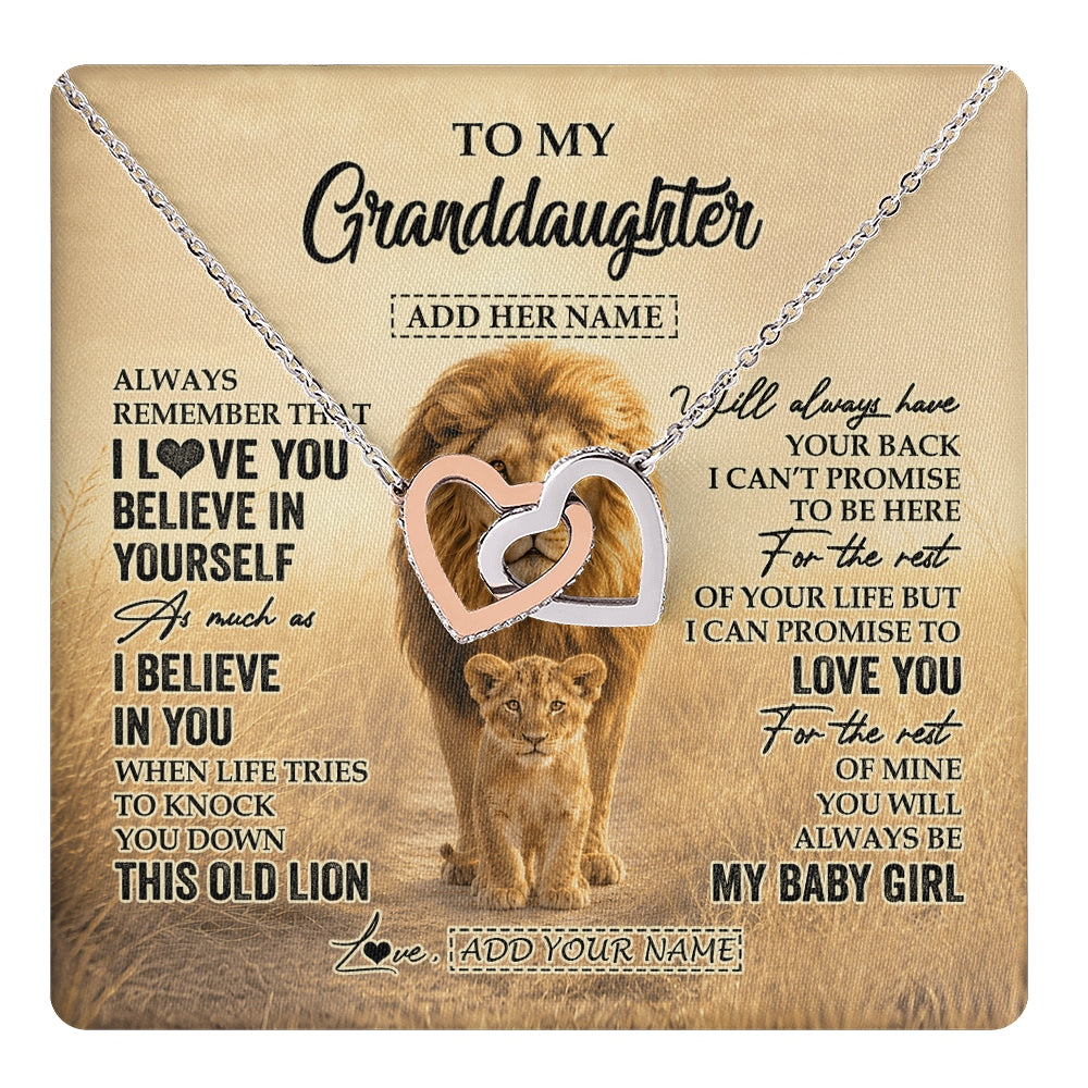 Interlocking Hearts Necklace Stainless Steel & Rose Gold Finish | 1 | Personalized To My Niece Gifts Necklace From Uncle Always Remember Lion Gifts For Niece Birthday Graduation Christmas Custom Gift Box Message Card | https://teecentury.
