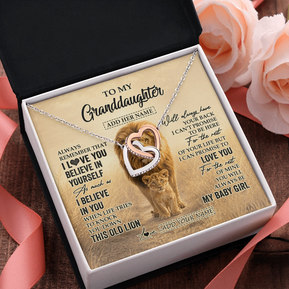 Interlocking Hearts Necklace Stainless Steel & Rose Gold Finish | 2 | Personalized To My Niece Gifts Necklace From Uncle Always Remember Lion Gifts For Niece Birthday Graduation Christmas Custom Gift Box Message Card | https://teecentury.