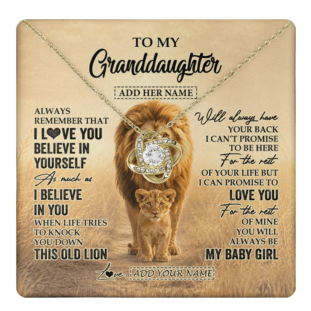 Love Knot Necklace 18K Yellow Gold Finish | 1 | Personalized To My Niece Gifts Necklace From Uncle Always Remember Lion Gifts For Niece Birthday Graduation Christmas Custom Gift Box Message Card | https://teecentury.