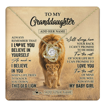 Love Knot Necklace 18K Yellow Gold Finish | 1 | Personalized To My Niece Gifts Necklace From Uncle Always Remember Lion Gifts For Niece Birthday Graduation Christmas Custom Gift Box Message Card | https://teecentury.