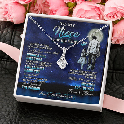 Alluring Beauty Necklace 14K White Gold Finish | 2 | Personalized To My Niece Gifts Necklace From Uncle I Closed My Eyes For A Moment Niece Birthday Graduation Christmas Customized Gift Box Message Card | teecentury.myshopify