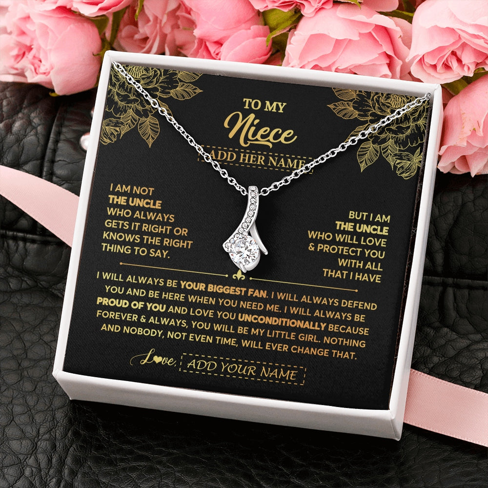 Alluring Beauty Necklace 14K White Gold Finish | 2 | Personalized To My Niece Gifts Necklace From Uncle Meaningful Family Jewelry Birthday Gifts For Niece Graduation Christmas Custom Gift Box Message Card | https://teecentury.