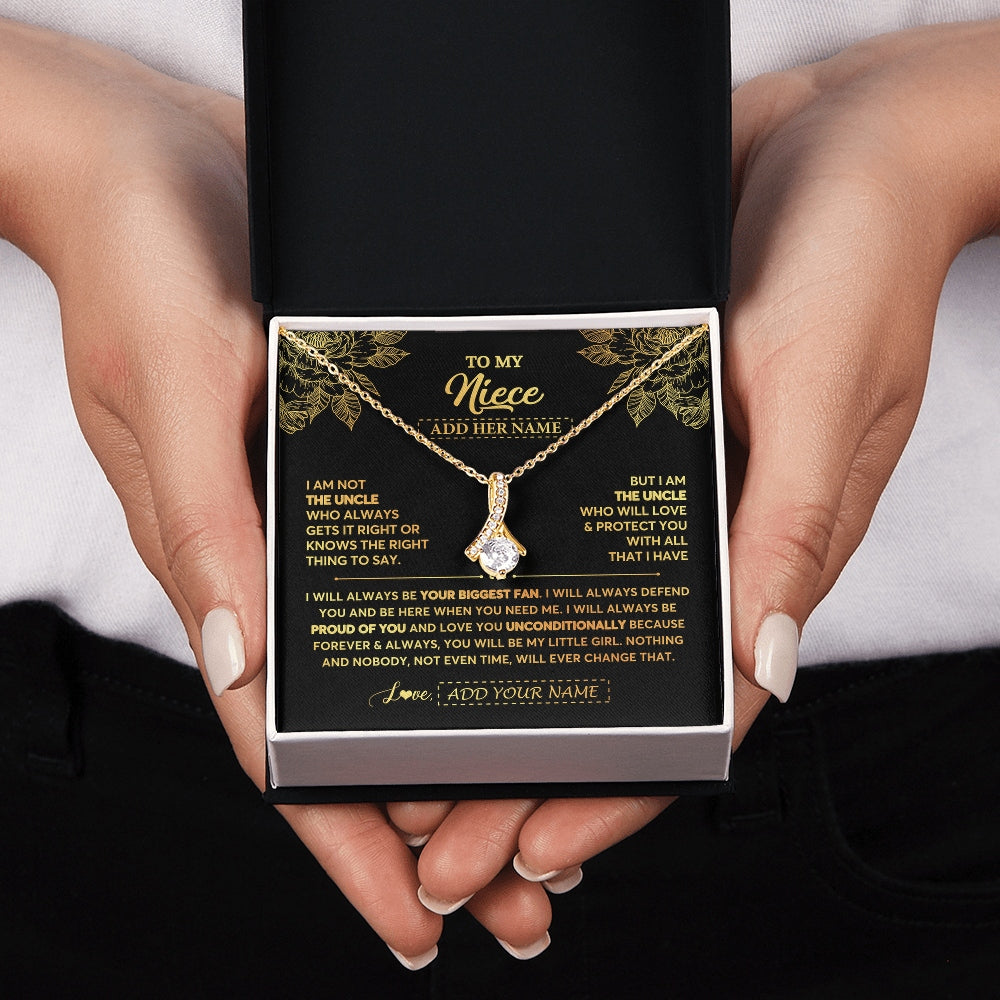 Alluring Beauty Necklace 18K Yellow Gold Finish | 2 | Personalized To My Niece Gifts Necklace From Uncle Meaningful Family Jewelry Birthday Gifts For Niece Graduation Christmas Custom Gift Box Message Card | https://teecentury.