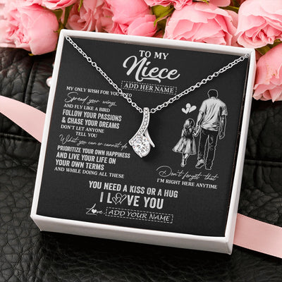 Alluring Beauty Necklace 14K White Gold Finish | 2 | Personalized To My Niece Gifts Necklace From Uncle My Only Wish For You Niece Birthday Gifts Graduation Christmas Customized Gift Box Message Card | teecentury.myshopify