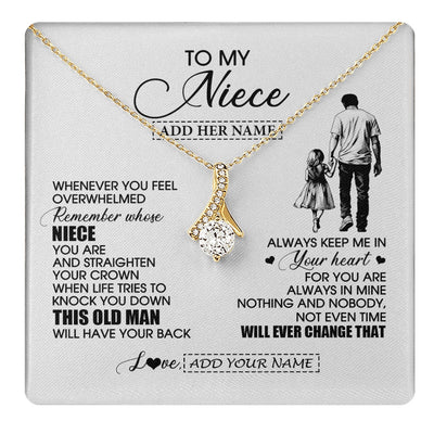 Alluring Beauty Necklace 18K Yellow Gold Finish | 1 | Personalized To My Niece Gifts Necklace From Uncle Whenever Man Unique Birthday Gifts For Niece Graduation Christmas Customized Gift Box Message Card | teecentury.myshopify