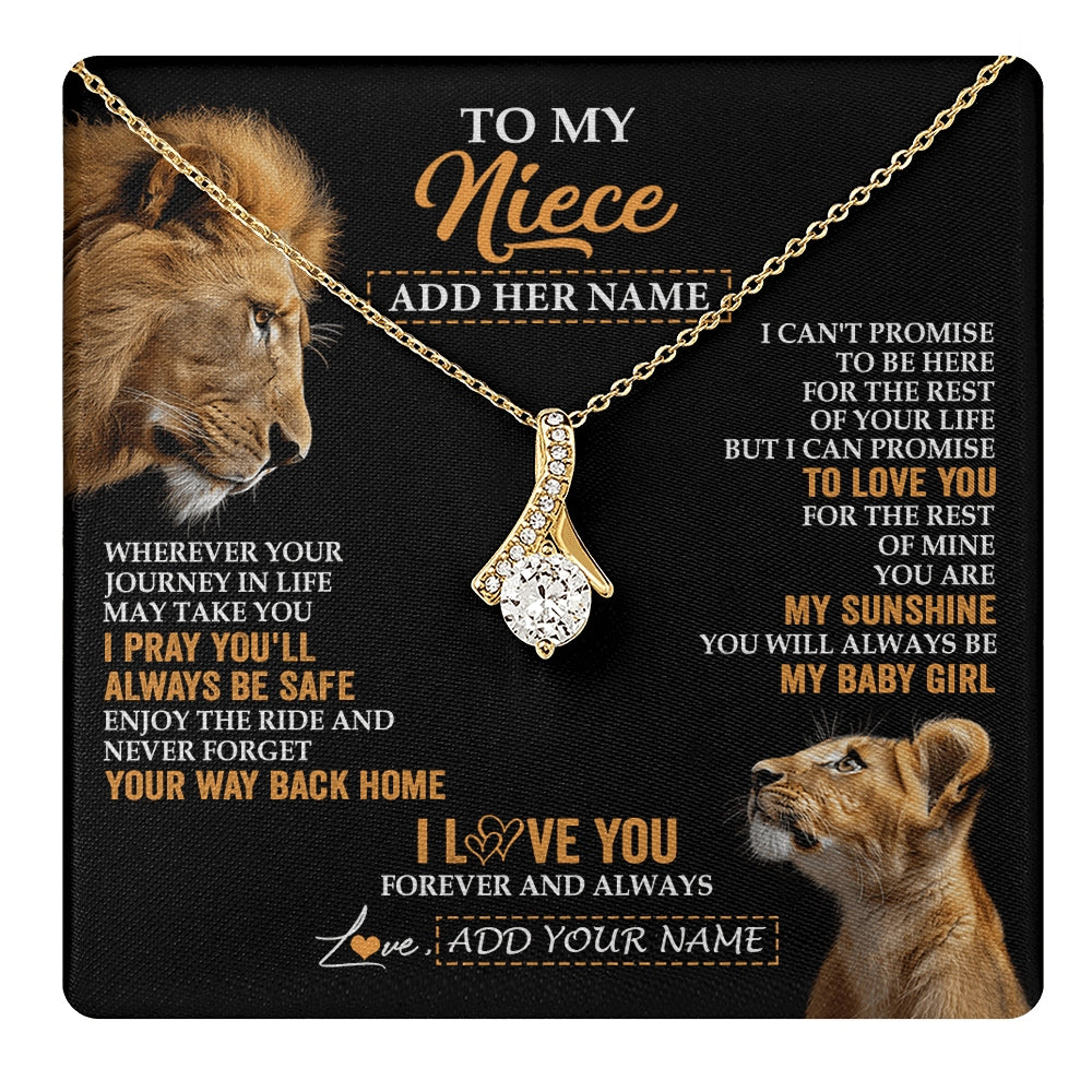 Alluring Beauty Necklace 18K Yellow Gold Finish | 1 | Personalized To My Niece Gifts Necklace From Uncle Wherever Your Journey In Life Lion Niece Birthday Gifts Christmas Custom Gift Box Message Card | https://teecentury.