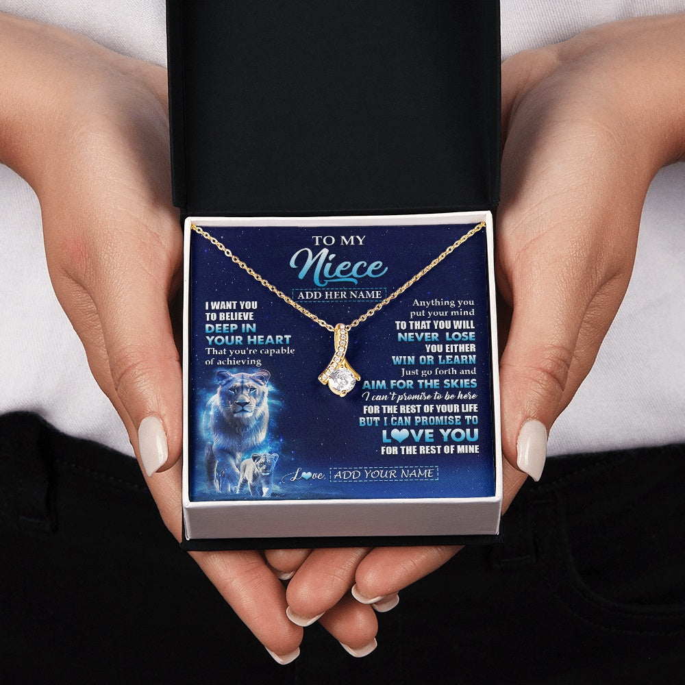 Alluring Beauty Necklace 18K Yellow Gold Finish | 2 | Personalized To My Niece Necklace From Aunt Auntie Believe Your Heart Niece Gift Birthday Graduation Christmas Customized Gift Box Message Card | teecentury.myshopify