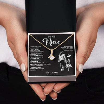 Alluring Beauty Necklace 18K Yellow Gold Finish | 2 | Personalized To My Niece Necklace From Aunt Auntie You Are Always In Mine Beautiful Niece Jewelry Birthday Graduation Christmas With Gift Box Message Card | teecentury