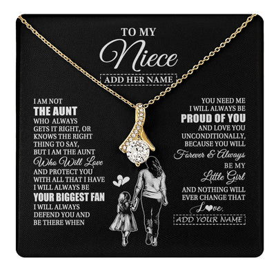 Alluring Beauty Necklace 18K Yellow Gold Finish | 1 | Personalized To My Niece Necklace From Aunt Biggest Fan Birthday Gifts For Niece From Aunt Auntie Niece Graduation Christmas Customized Gift Box Message Card | teecentury.myshopify
