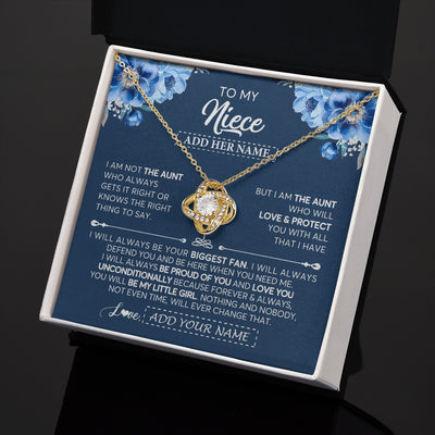 Love Knot Necklace 18K Yellow Gold Finish | 2 | Personalized To My Niece Necklace From Aunt Proud Of You Birthday Gifts For Niece Jewelry Gifts Graduation Christmas Customized Gift Box Message Card | https://teecentury.