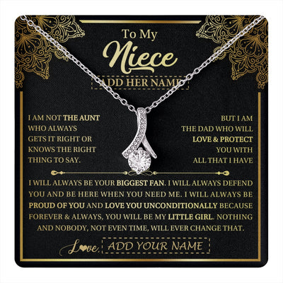Alluring Beauty Necklace 14K White Gold Finish | 1 | Personalized To My Niece Necklace From Aunt Your Biggest Fan Birthday Gifts For Niece Gifts Graduation Christmas Jewelry Customized Gift Box Message Card | teecentury.myshopify