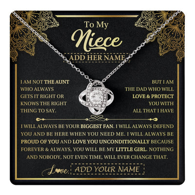 Love Knot Necklace 14K White Gold Finish | 1 | Personalized To My Niece Necklace From Aunt Your Biggest Fan Birthday Gifts For Niece Gifts Graduation Christmas Jewelry Customized Gift Box Message Card | teecentury.myshopify