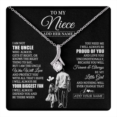Alluring Beauty Necklace 14K White Gold Finish | 1 | Personalized To My Niece Necklace From Uncle Biggest Fan Birthday Gifts For Niece From Uncle Niece Graduation Christmas Customized Gift Box Message Card | teecentury.myshopify