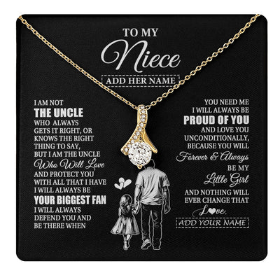 Alluring Beauty Necklace 18K Yellow Gold Finish | 1 | Personalized To My Niece Necklace From Uncle Biggest Fan Birthday Gifts For Niece From Uncle Niece Graduation Christmas Customized Gift Box Message Card | teecentury.myshopify