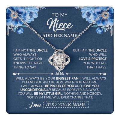 Love Knot Necklace 14K White Gold Finish | 1 | Personalized To My Niece Necklace From Uncle Proud Of You Birthday Gifts For Niece Jewelry Gifts Graduation Christmas Customized Gift Box Message Card | https://teecentury.