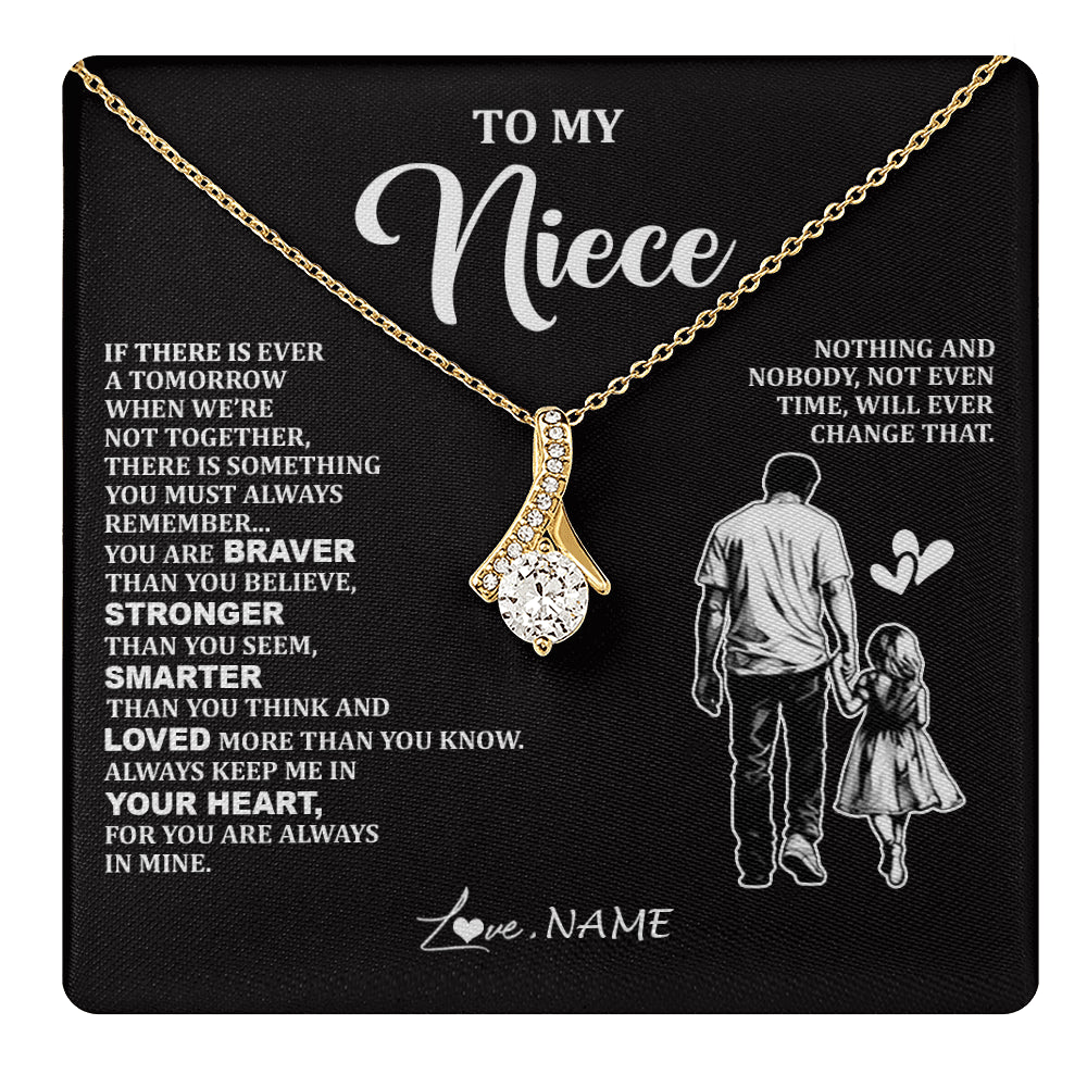 Alluring Beauty Necklace 18K Yellow Gold Finish | 1 | Personalized To My Niece Necklace From Uncle You Are Always In Mine Beautiful Niece Jewelry Gifts Birthday Graduation Christmas With Gift Box Message Card | teecentury