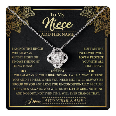 Love Knot Necklace 14K White Gold Finish | 1 | Personalized To My Niece Necklace From Uncle Your Biggest Fan Birthday Gifts For Niece Gifts Graduation Christmas Jewelry Customized Gift Box Message Card | teecentury.myshopify