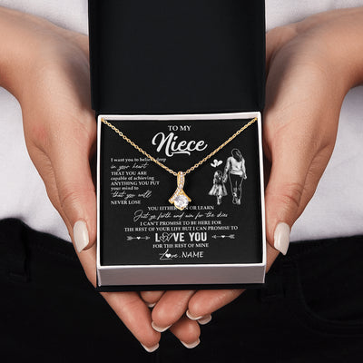 Alluring Beauty Necklace 18K Yellow Gold Finish | 2 | Personalized To My Niece Necklace You Will Never Lose From Aunt Auntie Niece Birthday Gifts Graduation Christmas Customized Gift Box Message Card | teecentury