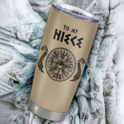 Personalized To My Niece Viking Tumbler From Aunt Uncle I Wish You The Strength Scandinavian Norse Runes Viking For Women Birthday Gifts Christmas Custom Travel Mug | teecentury