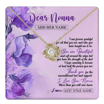 Love Knot Necklace 18K Yellow Gold Finish | 1 | Personalized To My Nonna Gifts From Granddaughter Necklace Flower You Are Beautiful Gifts For Nonna Mothers Day Birthday Christmas Gift Box Message Card | teecentury.myshopify