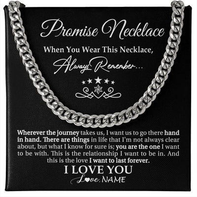 Cuban Link Chain Necklace Stainless Steel | 1 | Personalized To My Promise Necklace For Boyfiend I Love You Gift Ideas For Boyfriend Birthday Anniversary Day Christmas Customized Gift Box Message Card | teecentury