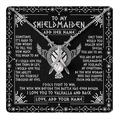 Alluring Beauty Necklace 14K White Gold Finish | 1 | Personalized To My Shieldmaiden Gifts Necklace Viking Valhalla Scandinavian For Girlfriend Wife Custom Birthday Romantic Jewelry Gift Box Message Card | https://teecentury.