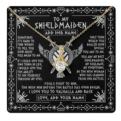 Alluring Beauty Necklace 18K Yellow Gold Finish | 1 | Personalized To My Shieldmaiden Gifts Necklace Viking Valhalla Scandinavian For Girlfriend Wife Custom Birthday Romantic Jewelry Gift Box Message Card | https://teecentury.