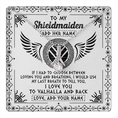Alluring Beauty Necklace 14K White Gold Finish | 1 | Personalized To My Shieldmaiden Necklace Viking Jewelry For Women I Love You Valhalla Gift For Wife Girlfriend Birthday Christmas Custom Gift Box Message Card | teecentury.myshopify
