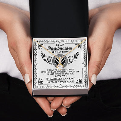 Alluring Beauty Necklace 18K Yellow Gold Finish | 2 | Personalized To My Shieldmaiden Necklace Viking Jewelry For Women I Love You Valhalla Gift For Wife Girlfriend Birthday Christmas Custom Gift Box Message Card | teecentury.myshopify