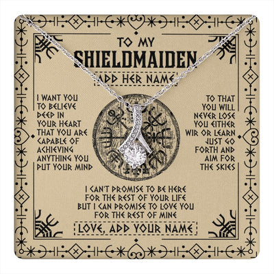 Alluring Beauty Necklace 14K White Gold Finish | 1 | Personalized To My Shieldmaiden Necklace Viking Never Lose Niece Granddaughter Daughter Birthday Gifts Christmas Jewelry Customized Gift Box Message Card | teecentury.myshopify