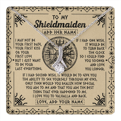Alluring Beauty Necklace 14K White Gold Finish | 1 | Personalized To My Shieldmaiden Viking Necklace Vintage I Love You To Valhalla Jewelry Girlfriend Wife Birthday Gifts Anniversary Custom Gift Box Message Card | https://teecentury.