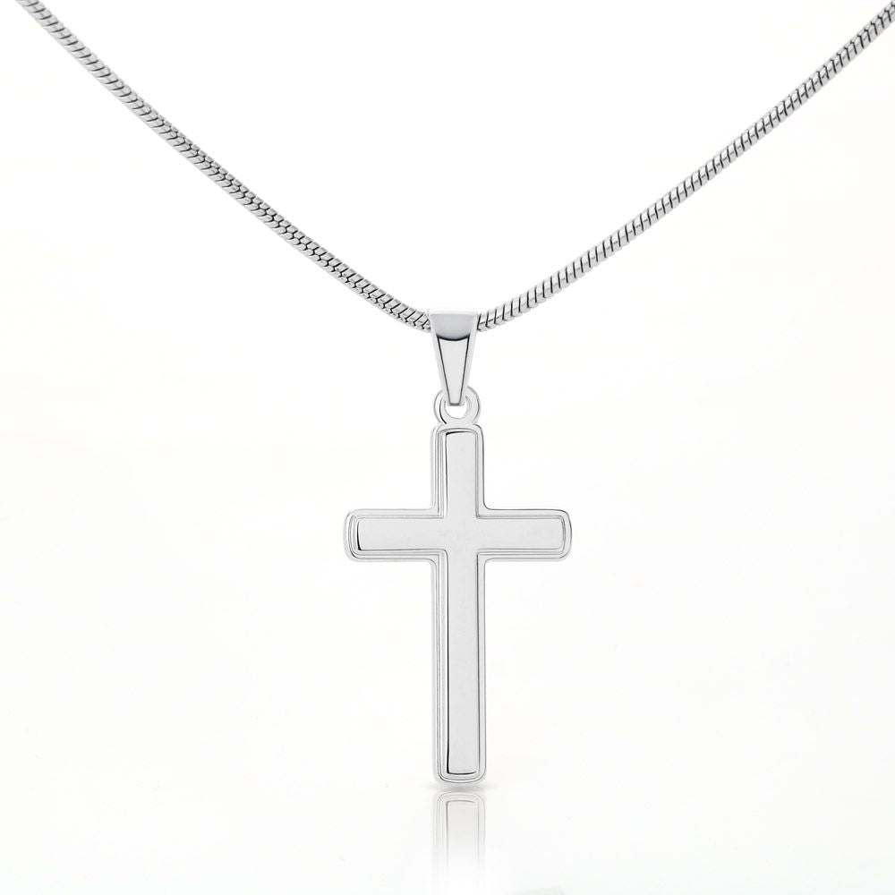 Stainless Cross Necklace Stainless Steel | 3 | Personalized To My Son Gifts From Mom Dad Necklace White Tiger Never Forget How Much I Love You Son Birthday Graduation Christmas Gift Box Message Card | teecentury